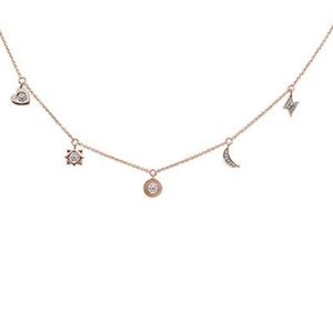 .07ct 14kt rose gold diamond moon star heart charm